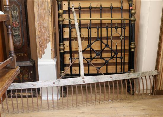 A large hay rake, W.220cm